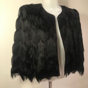 BCBGMAXAZRIA Jaxon CrochetFringe jacket SizeM $228